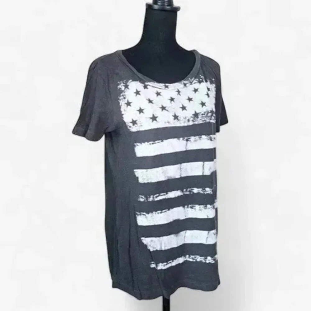 Chaser American Flag Slub Tee Gray Size L - Picture 8 of 11